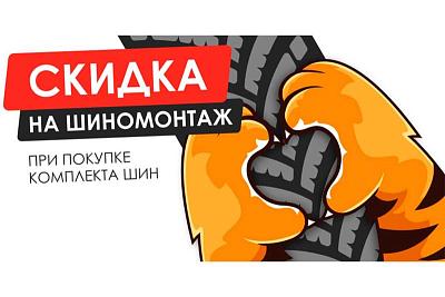 Скидка 2000 рублей на шиномонтаж при покупке летних шин Pirelli, Formula и DoubleStar